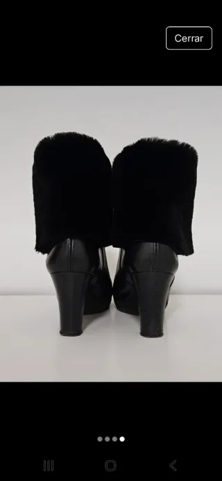 Botín piel y pelo Unisa negro