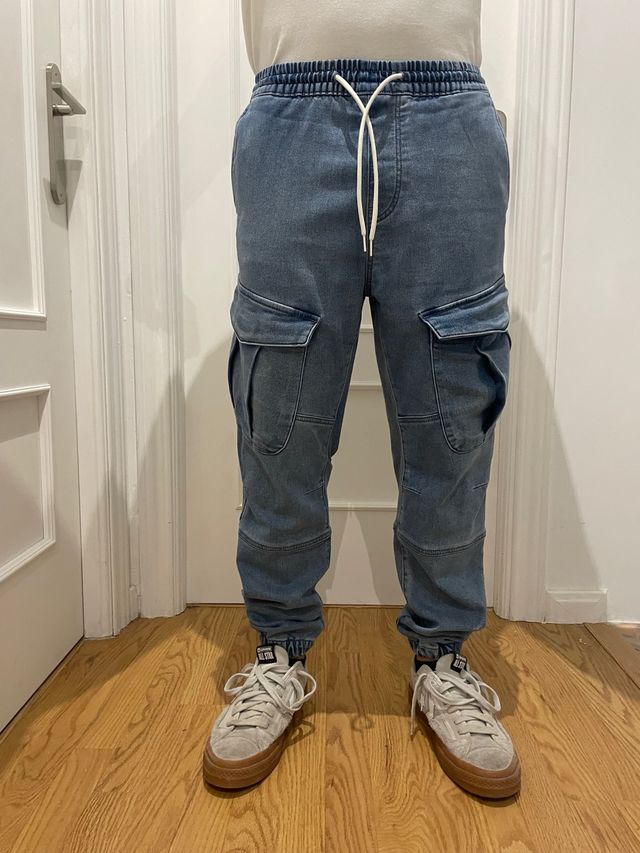 Pantalón Cargo Pull&Bear Azul