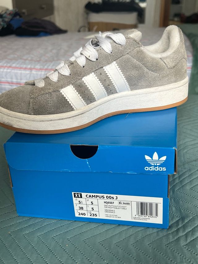 Adidas Campus Gris Talla 38 + Kit limpiadora Care