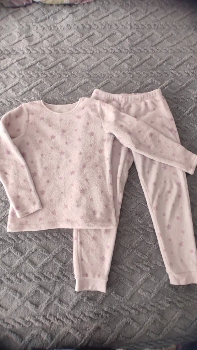 Pijama invierno niña estrellas rosa 9-10años