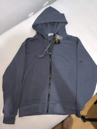 Sudadera Stone Island Gris con Cremallera