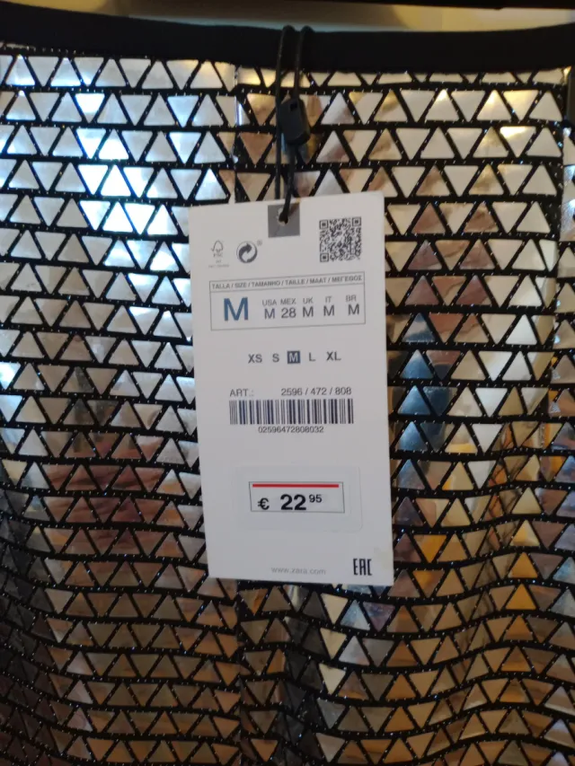 Shorts Zara lentejuelas doradas y plateadas