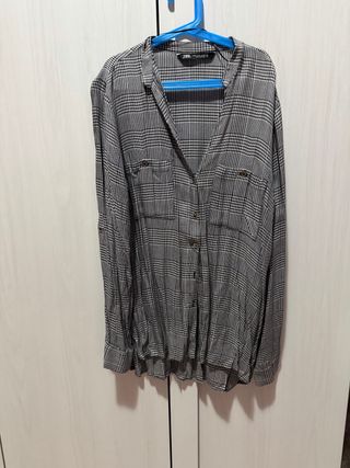 Camicia Zara a quadri grigia