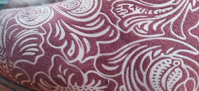 Botines Mustang Talla 40 Rojo/Plata