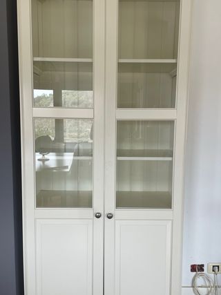3 librerie Ikea Bianca con porte in vetro