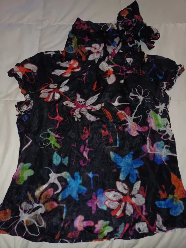 Top Marcelino Seda Estampado Multicolor