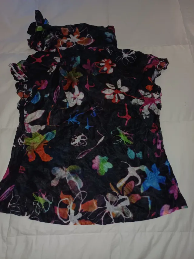 Top Marcelino Seda Estampado Multicolor