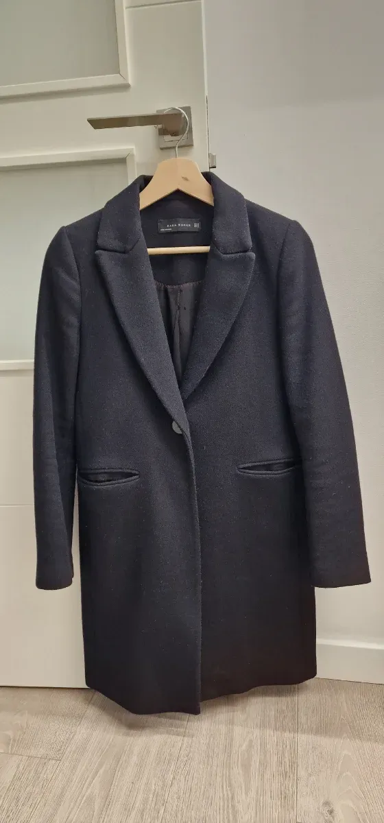 Abrigo paño Zara Negro Talla XS
