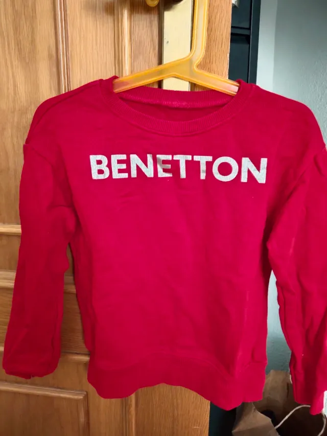 Sudadera Benetton Roja Talla 6-7