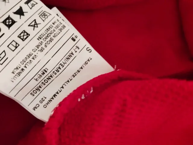 Sudadera Benetton Roja Talla 6-7