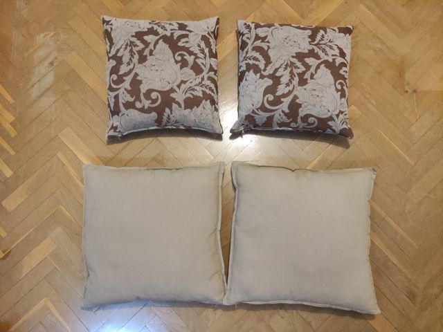 Cojines decorativos marrón y beige