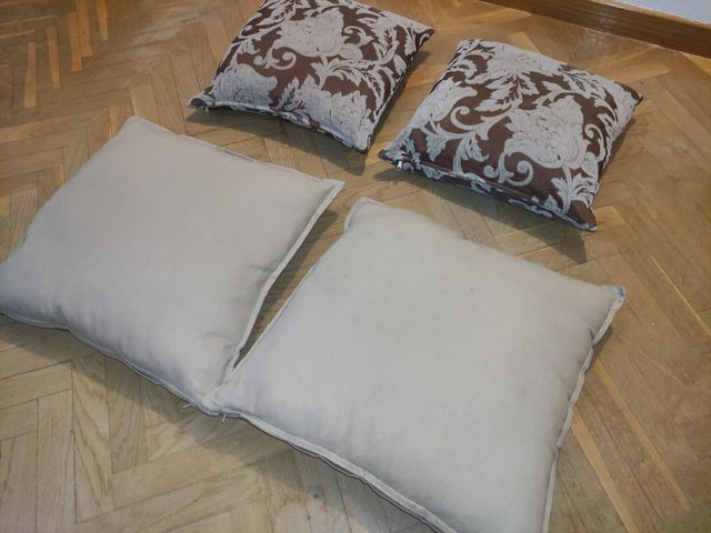 Cojines decorativos marrón y beige