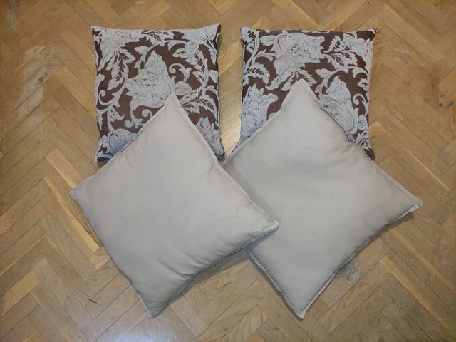 Cojines decorativos marrón y beige