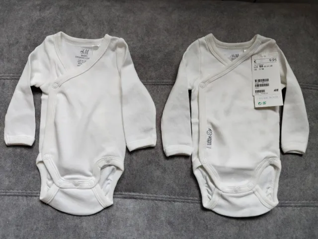 2 Bodis Manga Larga Bebé H&M Blanco