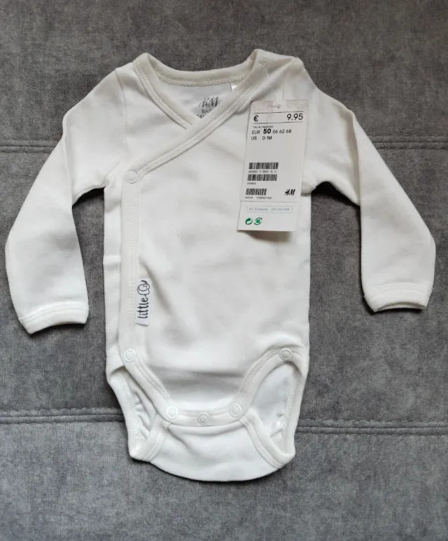 2 Bodis Manga Larga Bebé H&M Blanco