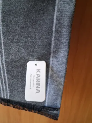 Sciarpa Karina donna grigia e bianca