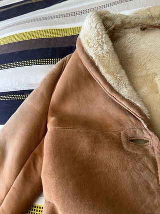 Abrigo Piel Vuelta Beige/Marrón