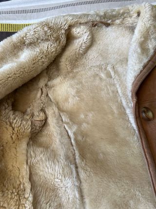 Abrigo Piel Vuelta Beige/Marrón