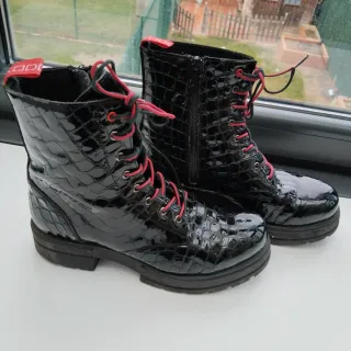 Botas mujer charol efecto piel reptil n*38