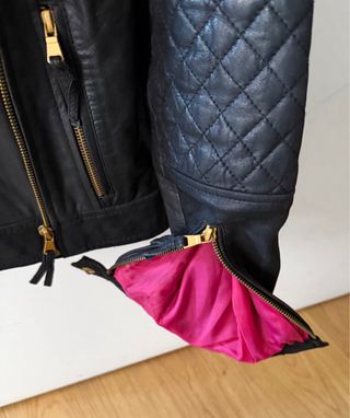 Cazadora Piel Zara Negra