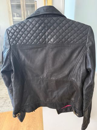 Cazadora Piel Zara Negra