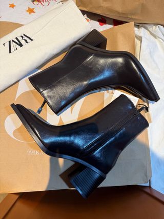 Botines Zara Tacón Ancho Talla 38