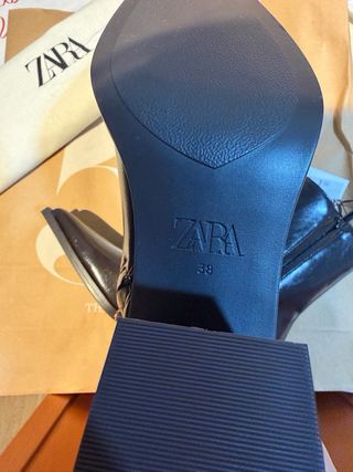Botines Zara Tacón Ancho Talla 38
