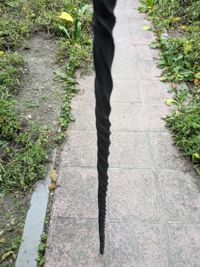 Barra cortinas metal vintage negra con 2 extremos