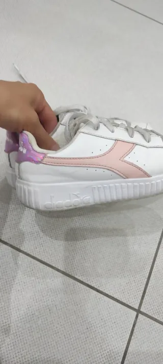 Scarpe Diadora bambina bianche e rosa taglia 33