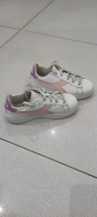 Scarpe Diadora bambina bianche e rosa taglia 33