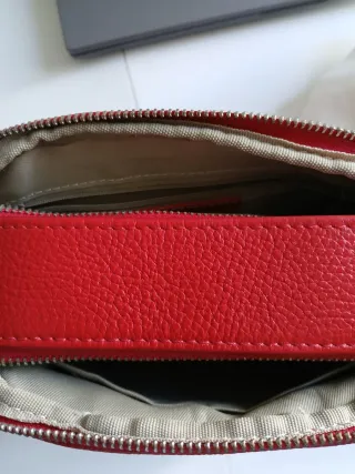 Bolso bandolera de piel rojo