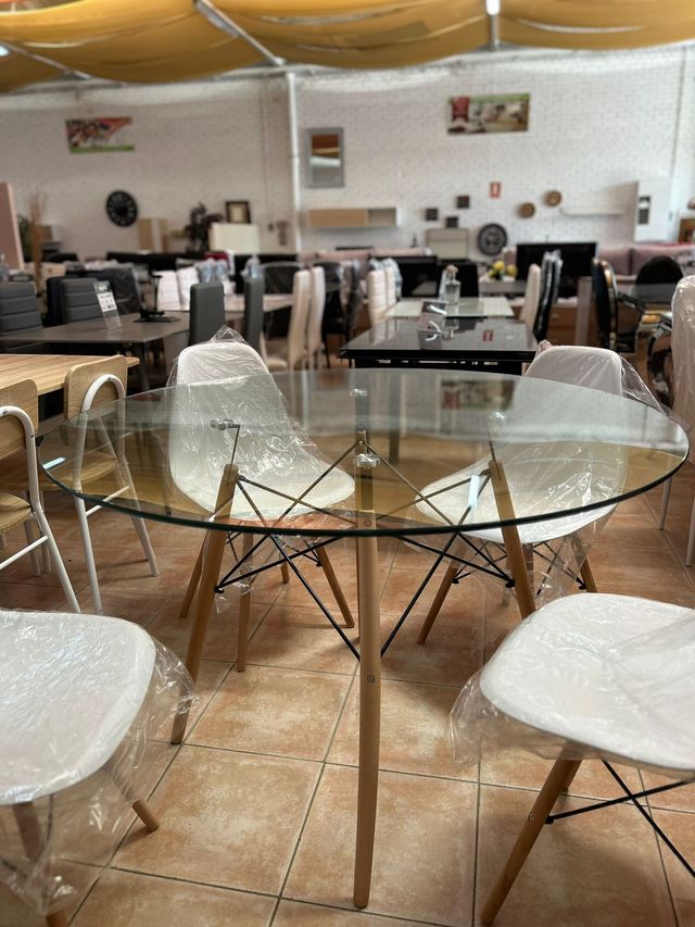 Mesa redonda comedor cristal MODERNO nuevo