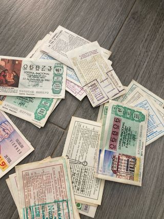 Lote Billetes Lotería Nacional y ONCE Vintage
