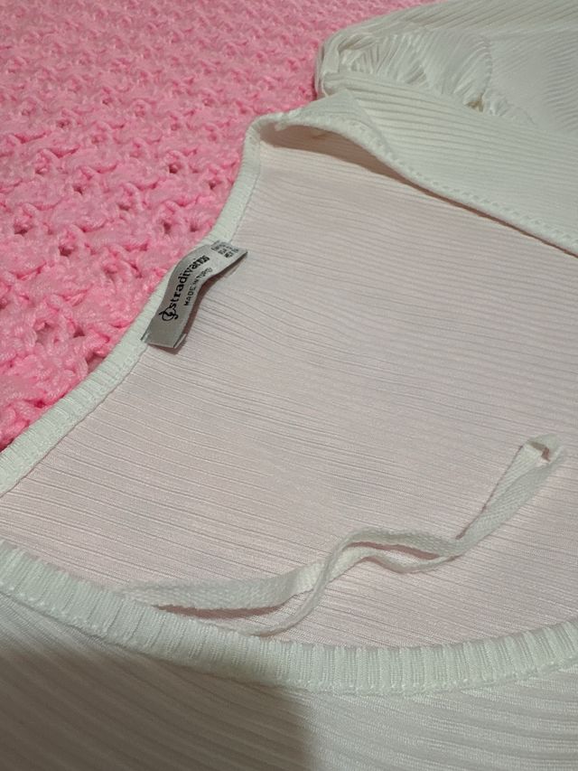 Body blanco manga abullonada