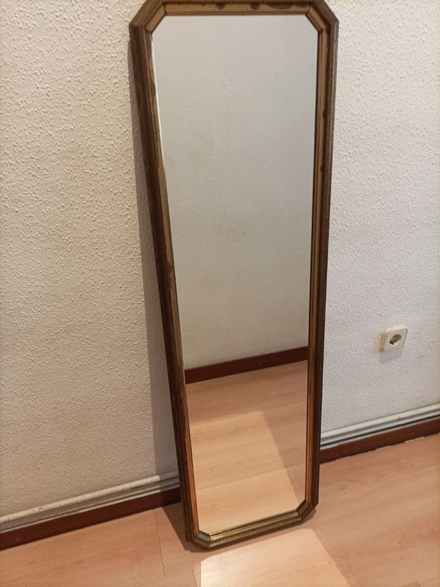 Espejo antiguo madera y cristal