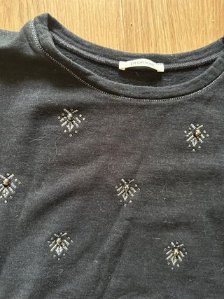 Sudadera Promod negra con detalles