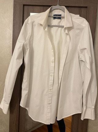Camisa blanca caballero con puntos
