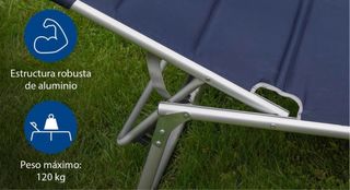 Tumbona plegable azul