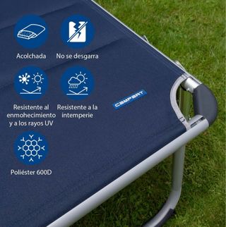 Tumbona plegable azul