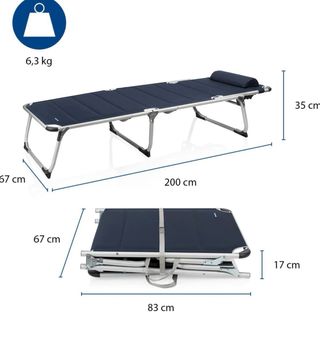 Tumbona plegable azul