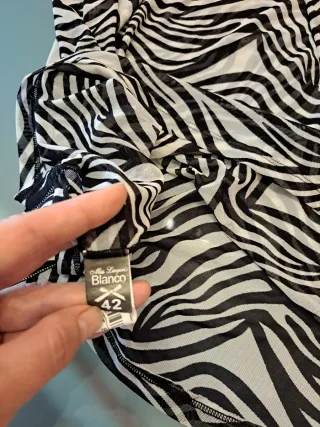 Camisón corto cebra talla 42 de Blanco