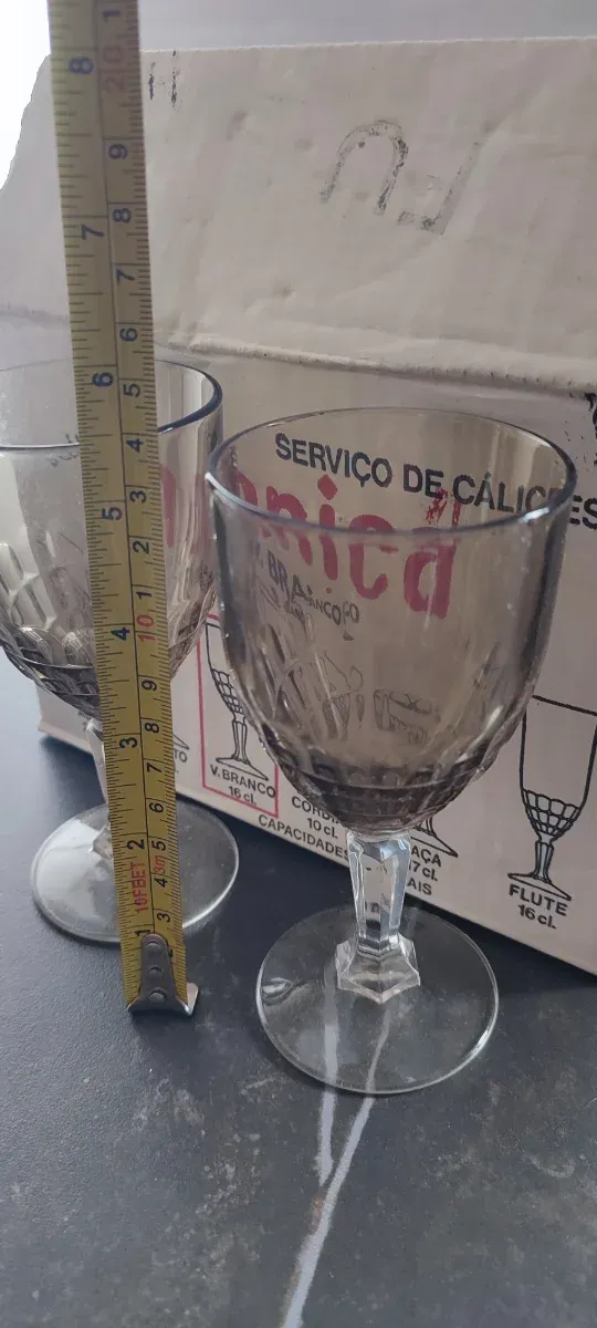 Juego 6 copas vino blanco vintage