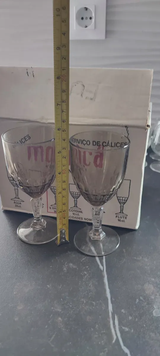 Juego 6 copas vino blanco vintage