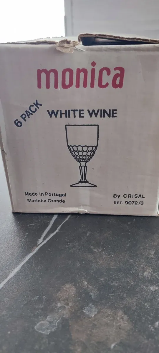 Juego 6 copas vino blanco vintage