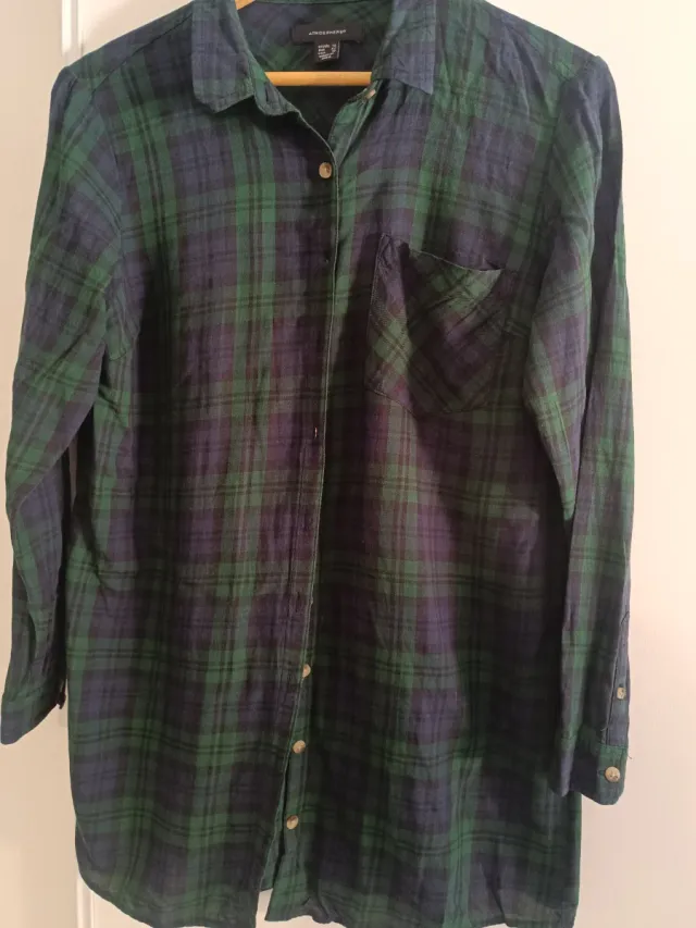 Camisa cuadros verde y azul 42