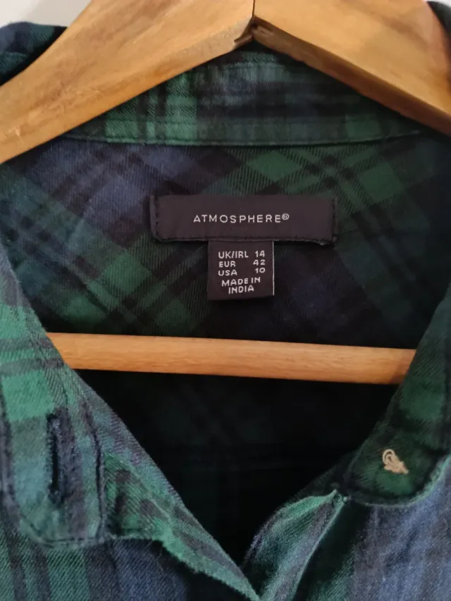 Camisa cuadros verde y azul 42