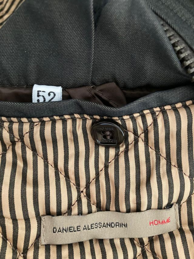 Giacca/trench nera imbottita D.Alessandrini -Tg.52