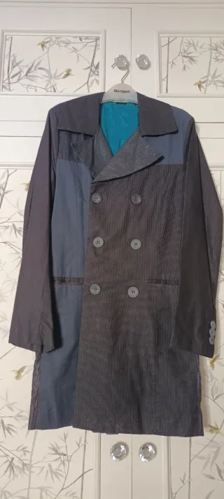 Abrigo/Gabardina Desigual Azul/Gris