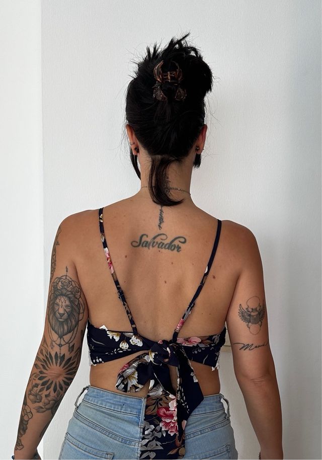 Top crochet blanco talla única