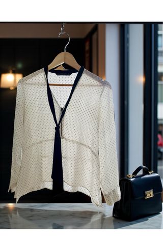 Blusa Zara Transparente Lunares Talla XS